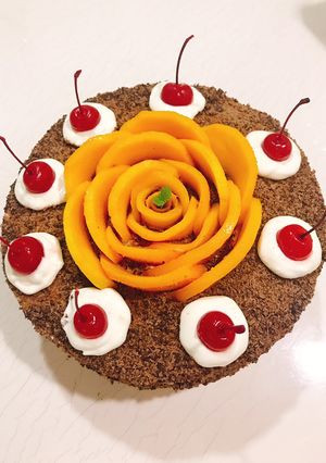 黑森林芒果花花蛋糕 的食譜成品照片