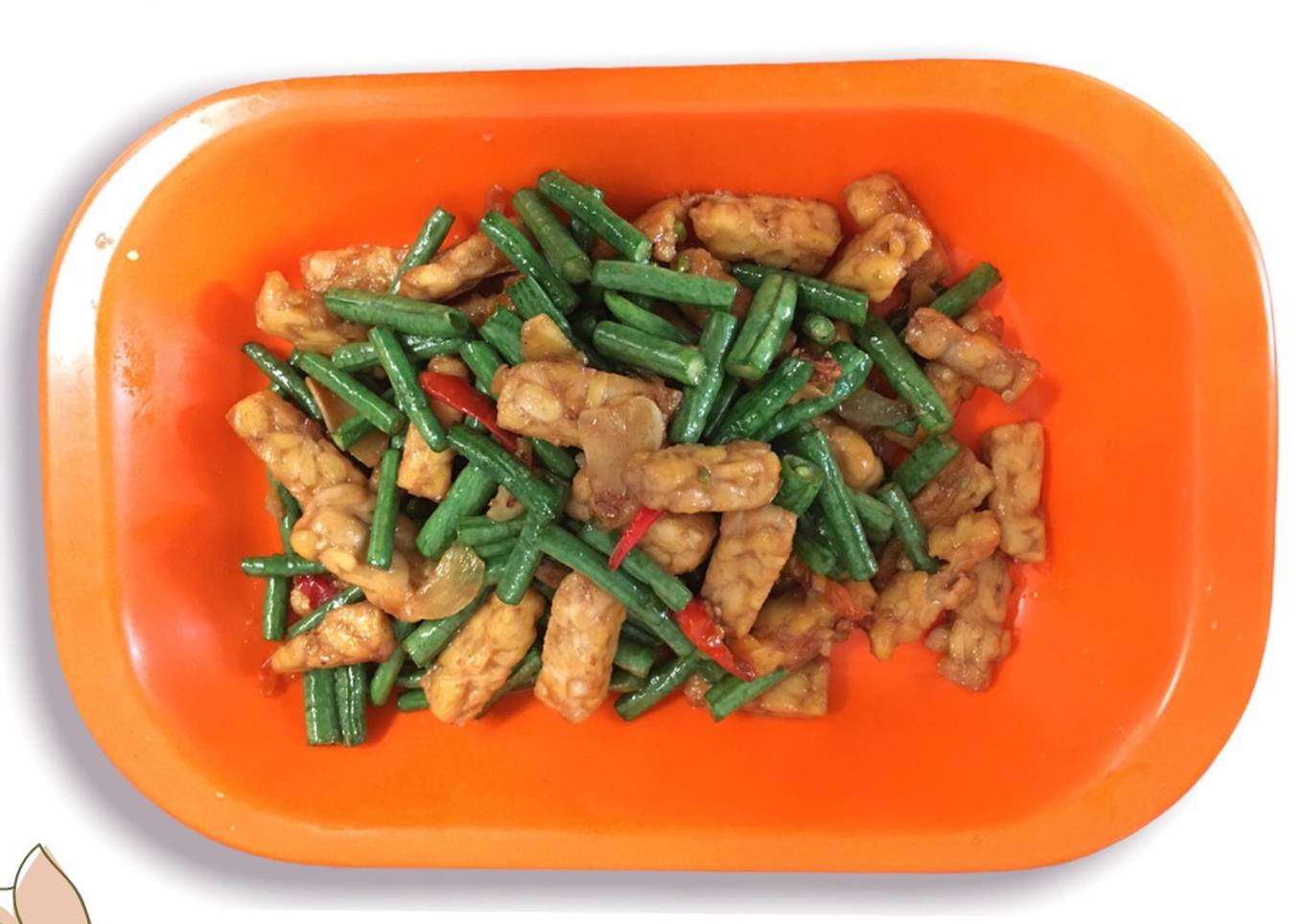 Tumis kacang panjang tempe
