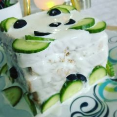 A picture of Cold chicken sandwich cake.