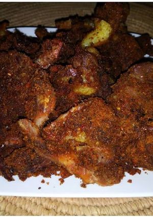 A picture of Home made tsire/ suya.