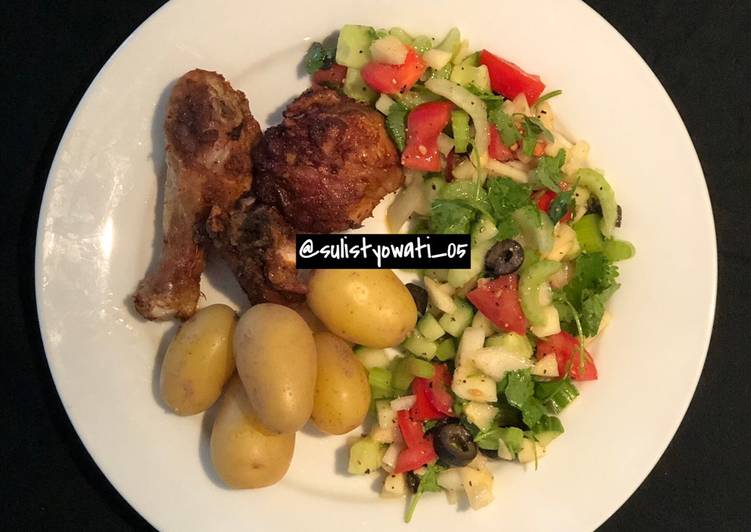 Resep Ayam Kebab + Salad Sempurna