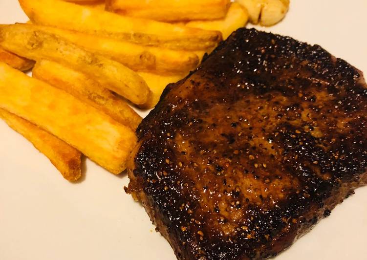 Recipe of Speedy Cast iron rib eye steak