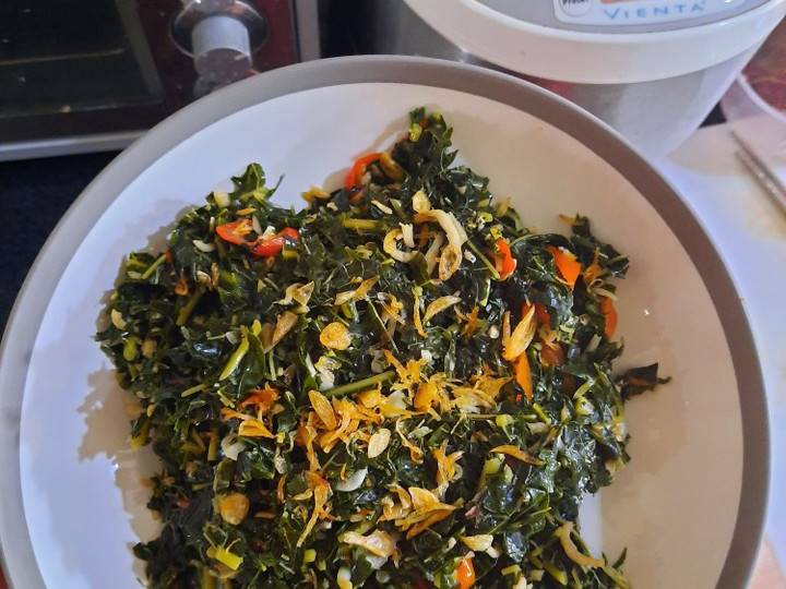 Resep Tumis daun pepaya teri pedas (tidak pahit) Anti Gagal