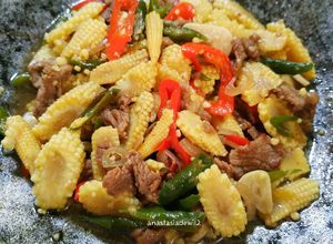 Foto resep Tumis Janggel (Jagung Putren) Daging Sapi
