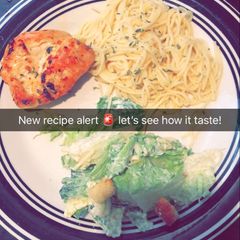 A picture of Stove Top Buttered Chicken w/ Lemon Zested Angel Pasta.