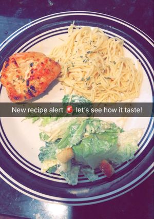 A picture of Stove Top Buttered Chicken w/ Lemon Zested Angel Pasta.