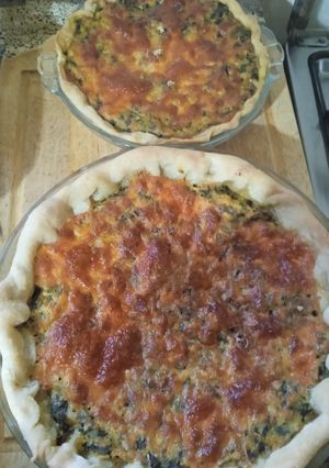 Una foto de Tartas de puerro y requesón