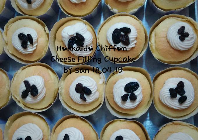 hokkaido chiffon cheese filling cupcake - resepenakbgt.com