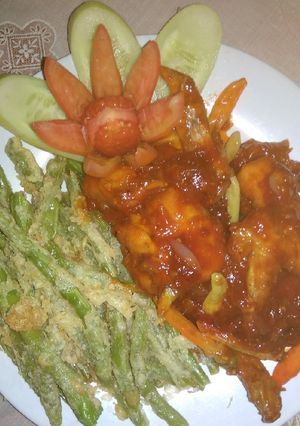 Foto resep Sayap ayam asam manis dengan buncis krispy