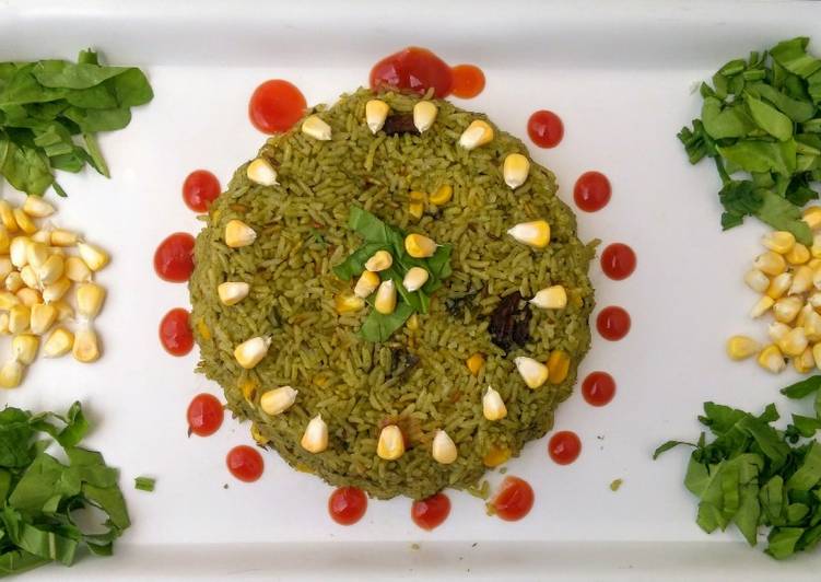 Simple Way to Prepare Speedy Paalak Corn Rice