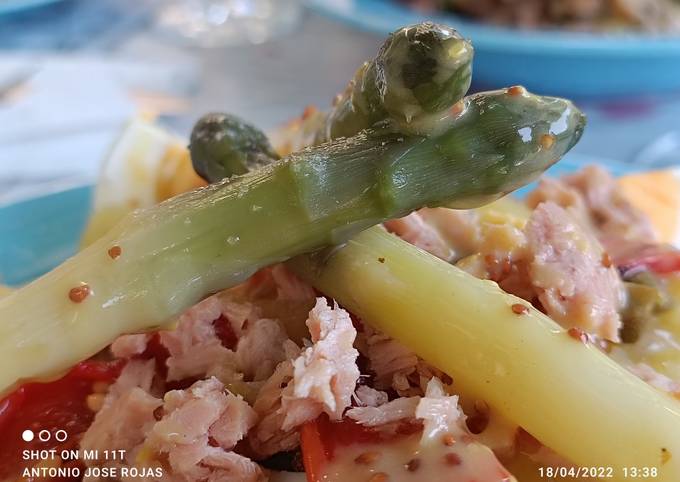 Ensalada de espárragos con vinagreta de mostaza Receta de Antonio-José-  Cookpad