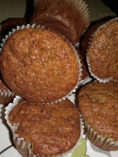 A picture of Banana muffins#seasonal ingredients.