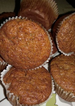 A picture of Banana muffins#seasonal ingredients.
