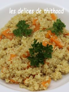 Une photo de Risotto de quinoa au cidre et à la patate douce
