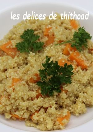 Une photo de Risotto de quinoa au cidre et à la patate douce