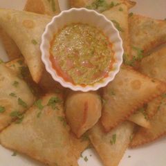 A picture of Czambosa chicken homemade dough.