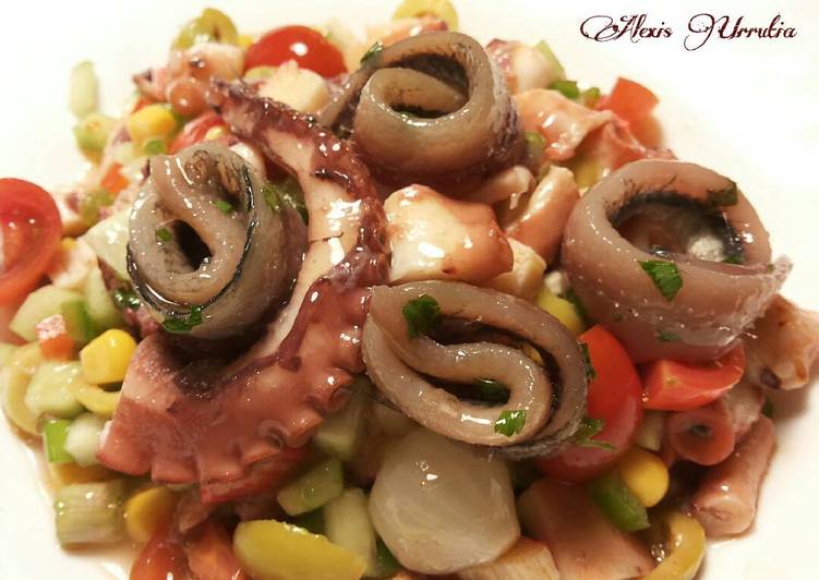 Salpicón de pulpo al pimentón y anchoas caseras