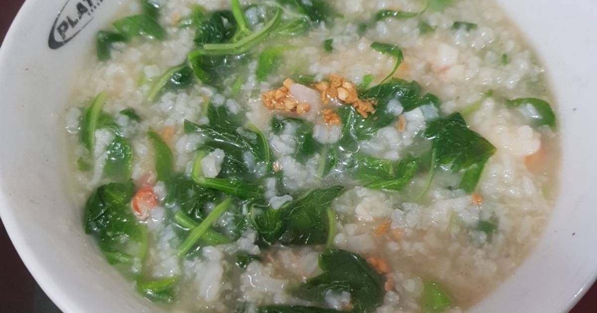 Resep Bubur Bayam Udang Oleh Mom Jeff Cookpad