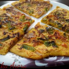 Vegatable Savoury Pancakes (using Chickpea flour)/ Besan Pudas A picture of Vegatable Savoury Pancakes (using Chickpea flour)/ Besan Pudas.