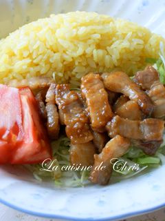 [燒肉] 薑汁燒肉佐薑黃飯 的食譜成品照片