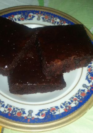 صورة لوصفة كيكة بصوص الشوكولاته