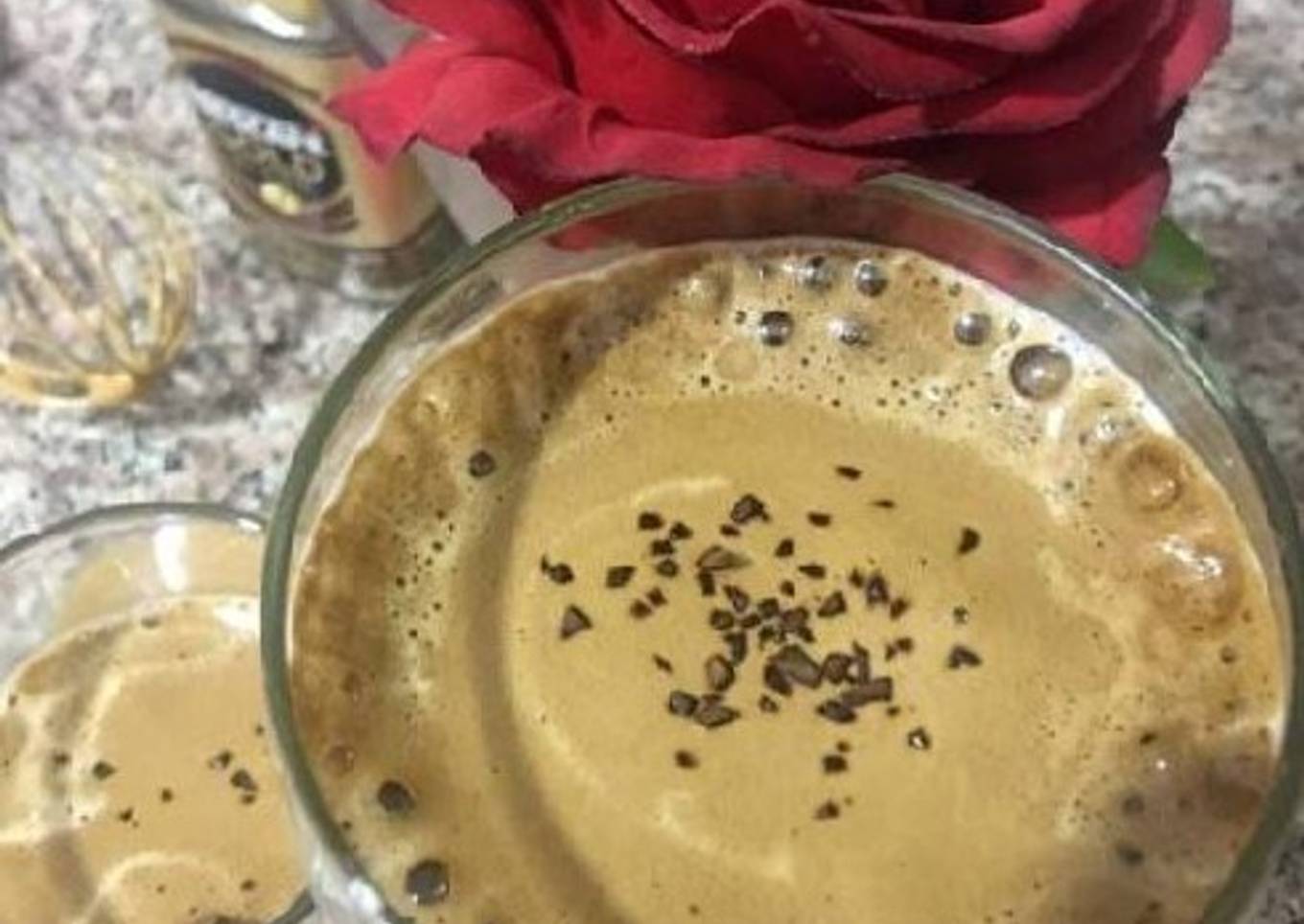 Frothy creamy coffee