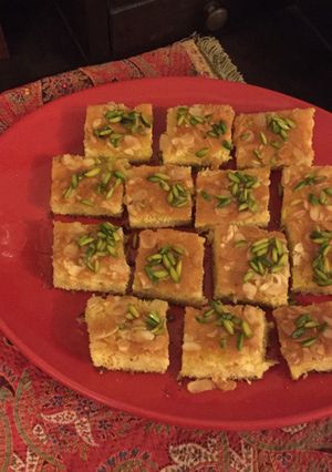 عکسی از دستور کیک باقلوا با شربت زعفران