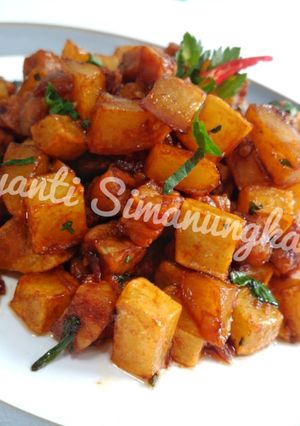 Foto resep Tempe dan kentang pedas manis