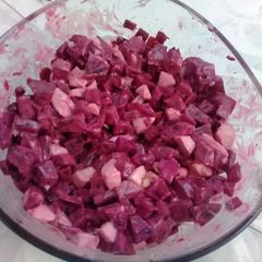 A picture of Beetroot with boiled egg.