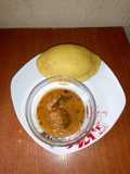 Meatpie Eba and Ogbono soup
