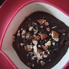 Chocolate sooji halwa A picture of Chocolate sooji halwa.