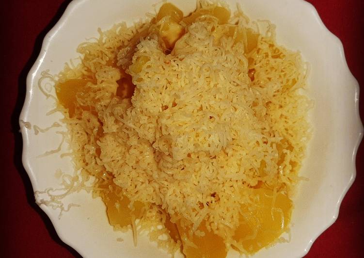 Cooked potatoes with Cheese