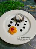 Banana Brownies Vla Coklat dan Jeruk Compote