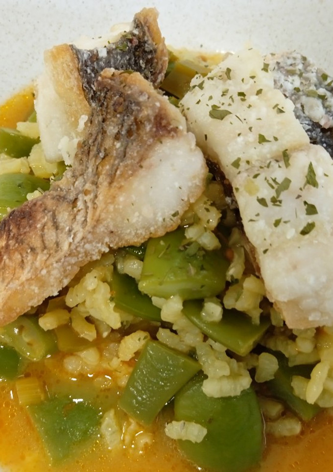 Una foto de Arroz caldoso de corvina