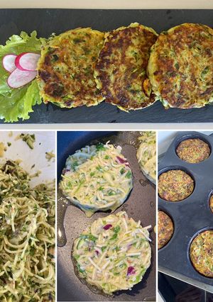 Une photo de Galettes de pommes de terre et courgettes