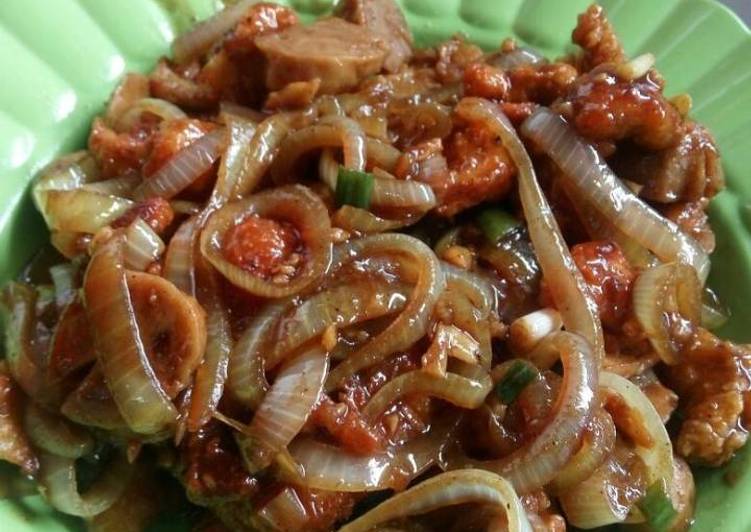 Ayam pop crispy + bakso sapi saus teriyaki π
