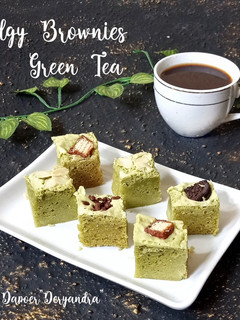 Foto resep Fudgy Brownies Green Tea