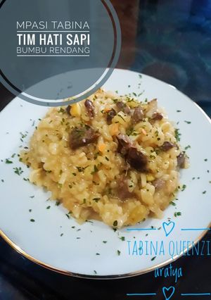 Foto resep Mpasi tim hati sapi bumbu rendang