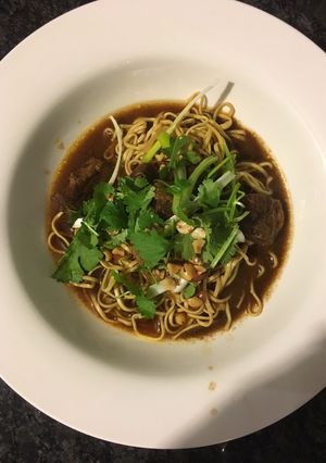 A picture of Slow cooker miso beef.
