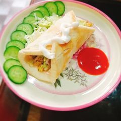 A picture of Chicken shawarma.