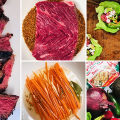A picture of Blackened Wagyu Beef Top Sirloin Lettuce Wraps.