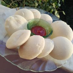 A picture of Soft and spongy steam Idli.