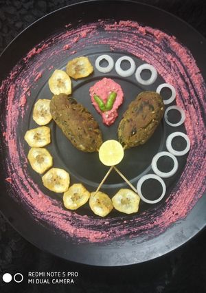 A picture of Banana ChickPeas Kebaab.