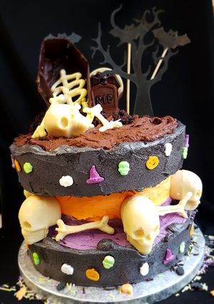 Φωτογραφία της συνταγής Τούρτα σοκολάτα "Halloween" "Dias de muertos"