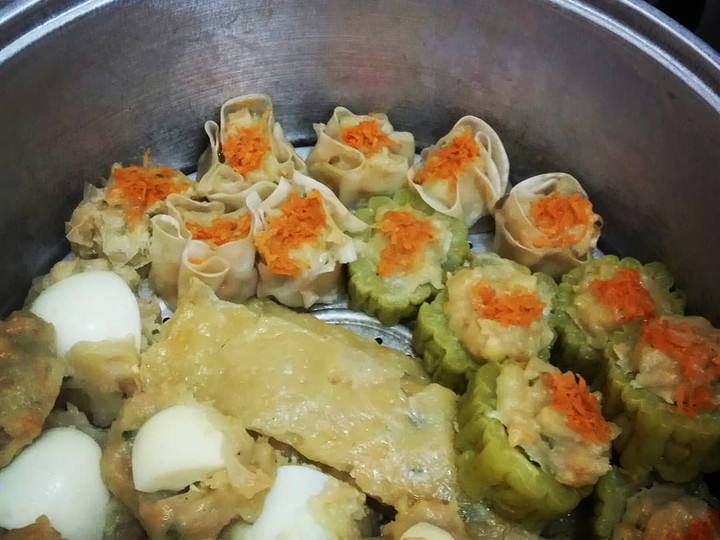 Cara Gampang Membuat Siomai campur dari olahan udang, ayam, ikan mujair 😊😊 yang Enak