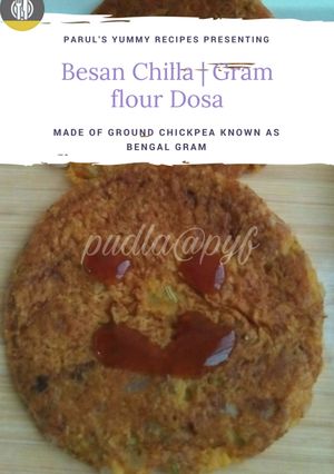 A picture of Besan pudla | Besan ka Puda | Besan Chilla | Gram flour Dosa.