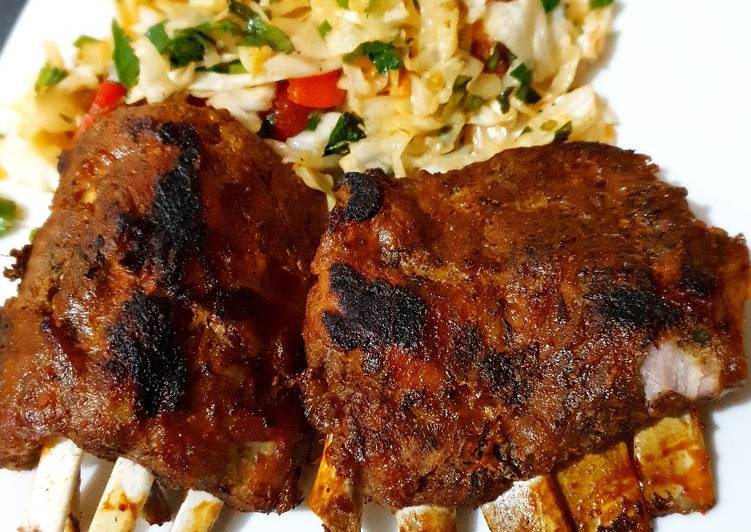Ribs With Cabbage Salad