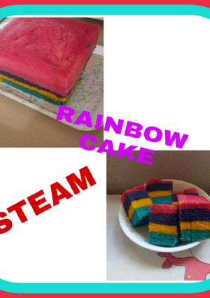 Foto resep Steam rainbow cake
