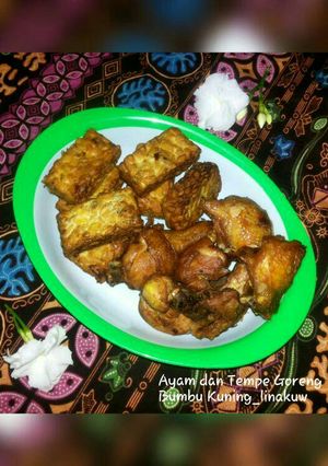 Foto resep Ayam dan Tempe Goreng bumbu Kuning