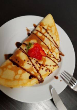 صورة لوصفة كريب السعادة طعمتو بتنشر السعادة بكل مكان 😍